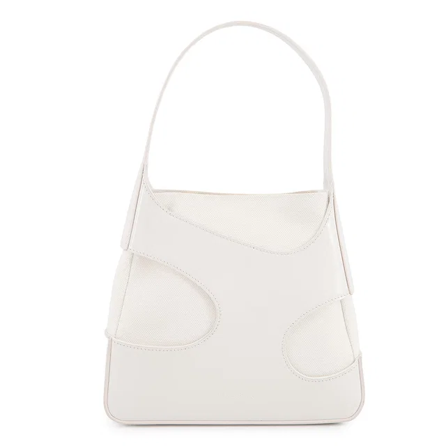 Ferragamo Cutout Handbag White213487 Leather Canvas Size Small in Canvas from GALLERY RARE