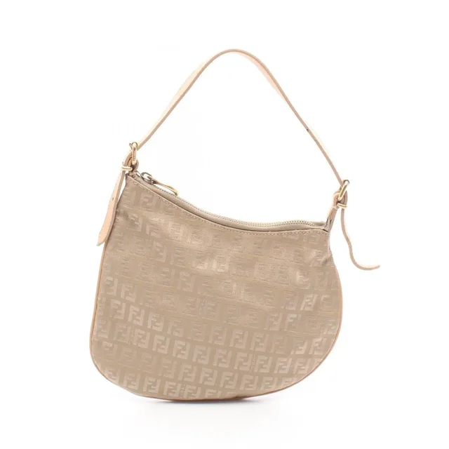 Fendi Zucchino Shoulder Bag/Handbag, Canvas And Leather, Women's, Beige in white|neutral Canvas from Grailed