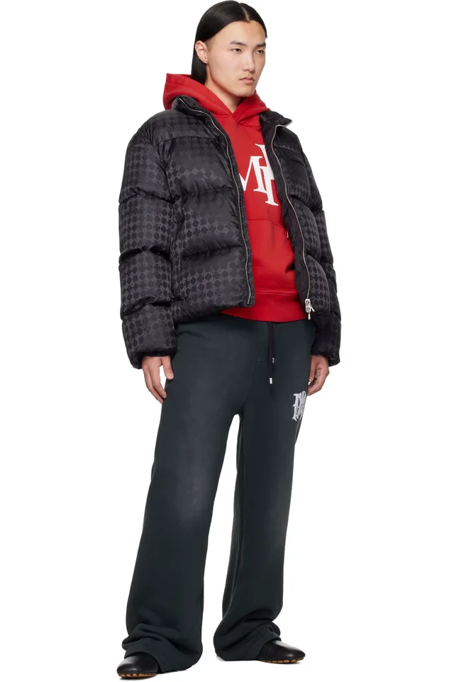 AMIRI Black MA Quad Jacquard Down Jacket, photo 4 of 4 from SSENSE