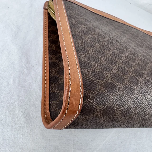 Celine Vintage Triomphe Macadam Toiletry Pouch 27 in coated canvas, Leather, Metal from Reowned, photo 5 of 8