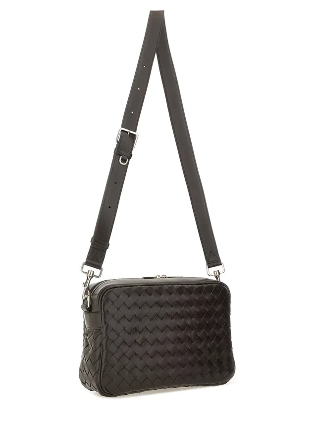 Bottega Veneta Intracciated Shoulder Bag — Brown Calfskin in Brown Calfskin from HEWI