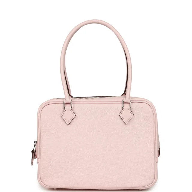 Hermès Mini Plume 21 Bag Rose Darling Chevre Palladium Hardware in Pink Goatskin from Madison Avenue Couture