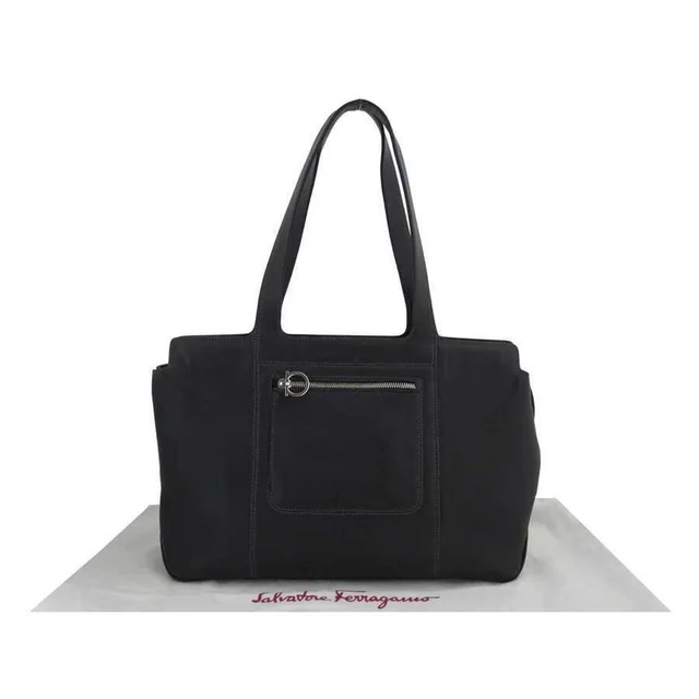 Ferragamo Gancini Bag Black Leather Shoulder Tote in black Leather from Poshmark