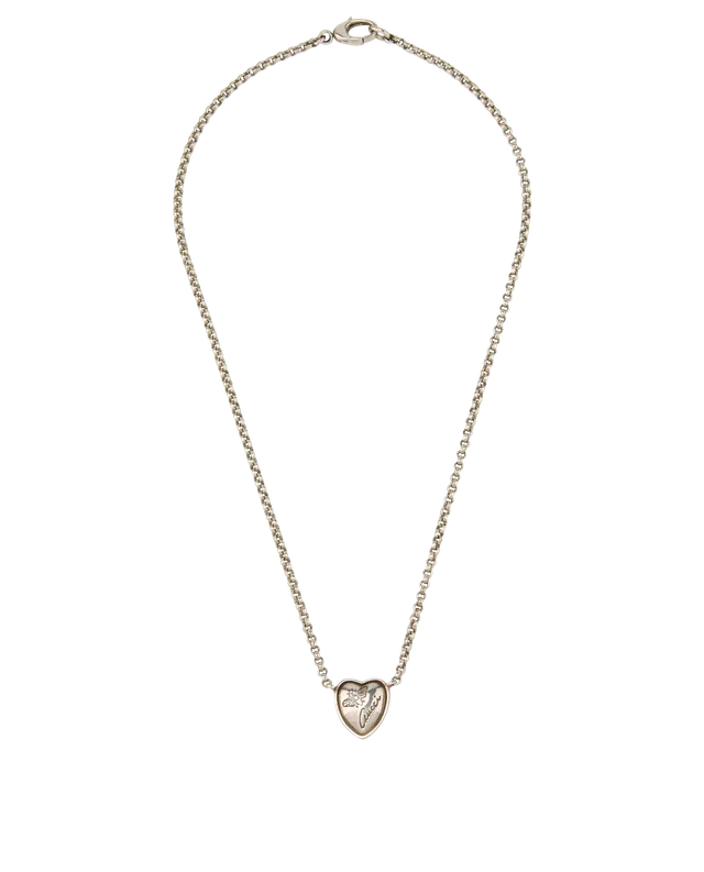 Gucci Flora Heart Necklace in Silver Sterling Silver from Designer Exchange
