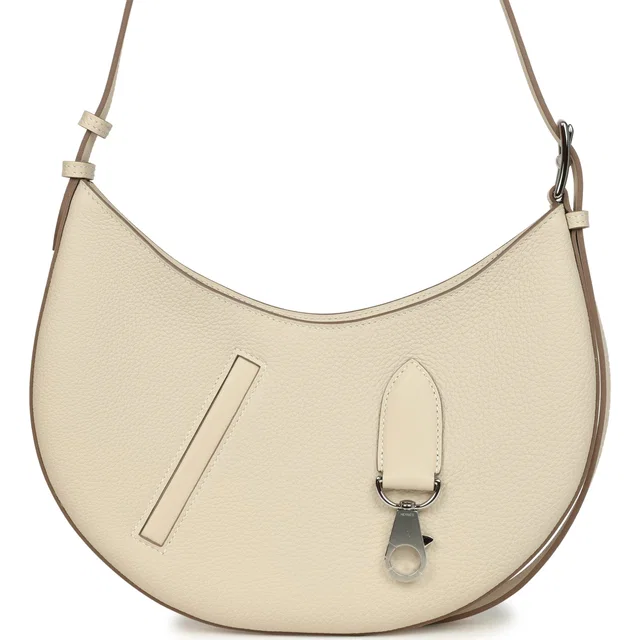 Hermès P'tit Arcon Bag Craie Togo and Swift Palladium Hardware in White Togo leather from Madison Avenue Couture