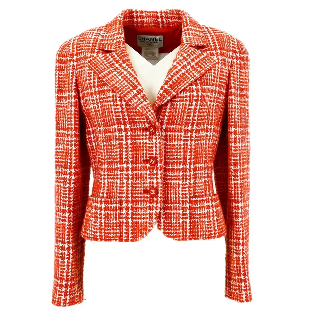 Chanel 1997 spring CC-buttons tweed jacket #38 in Tweed from AMORE Vintage Tokyo