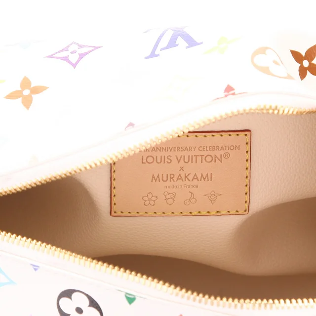 Louis Vuitton x Murakami Clutch Large make-up clutch in multicoloured and Blanc Monogram canvas and natural… in White Coated canvas from Collector Square, photo 3 of 4