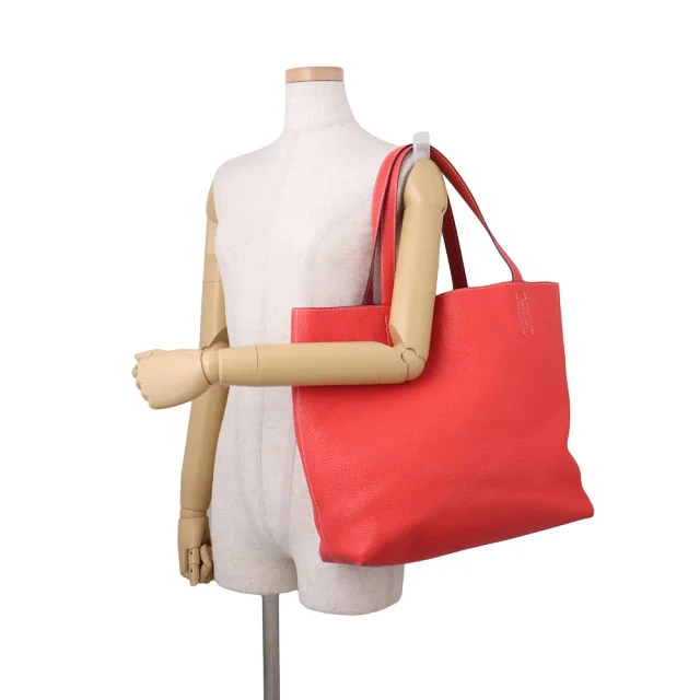 Hermès Double sense Rouge duchesse/Bougainvillier Taurillon Clemence Swift Leather Size 45 in Red Clemence leather from GALLERY RARE, photo 5 of 15