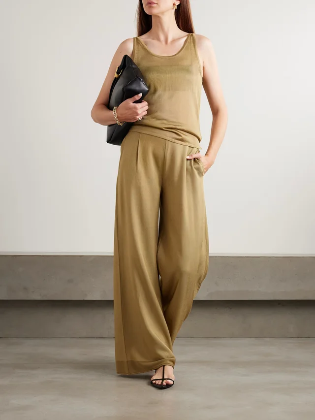 MAX MARA Gordon stretch-knit wide-leg pants in Metallic, photo 2 of 2 from NET-A-PORTER (Canada)