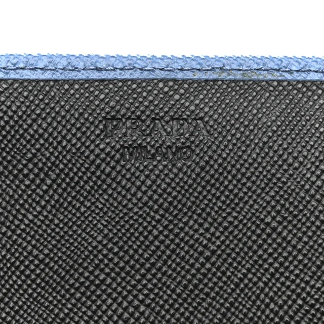 Prada Saffiano Bi-Color Metal Continental Flap Wallet Cobalto Black in Black Saffiano leather from FASHIONPHILE, photo 6 of 12