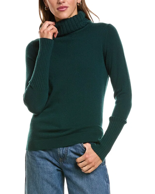 Forte Cashmere Chunky Trim Turtleneck 100% Cashmere Sweater, image 1 of 1 from Rue La La