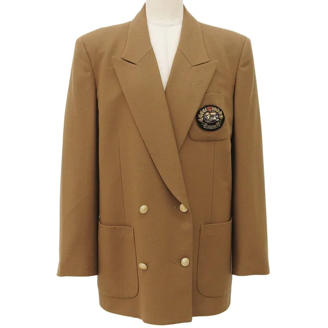 Burberry Logo Emblem Jacket #11 Brown in Brown Wool from VINTAGE QOO TOKYO