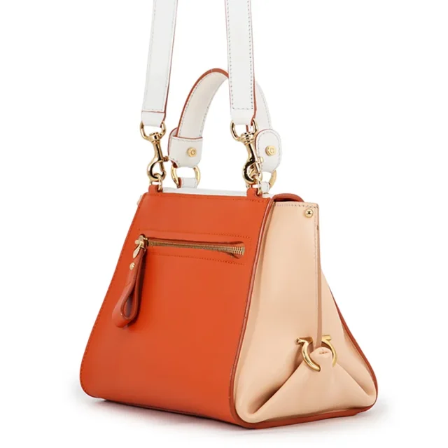 Ferragamo Sofia Gancini 2-way Bag Orange/Light Pink/WhiteFZ21 D570 Leather Size Small in Pink Leather from GALLERY RARE, photo 2 of 18