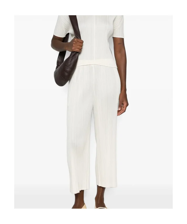 Pleats Please By Issey Miyake Pleated cropped trousers, photo 3 of 3 from SENSER