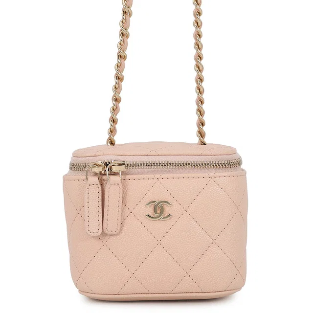 Chanel Matelasse Vanity ChainShoulder Bag Jasmin FlowerAP1340 Caviar Leather in Caviar leather from GALLERY RARE