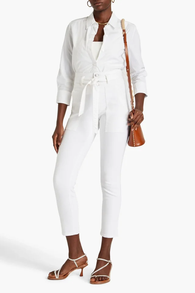 Veronica Beard Logan Belted High-Rise Slim-Leg Jeans, photo 2 of 4 from THE OUTNET