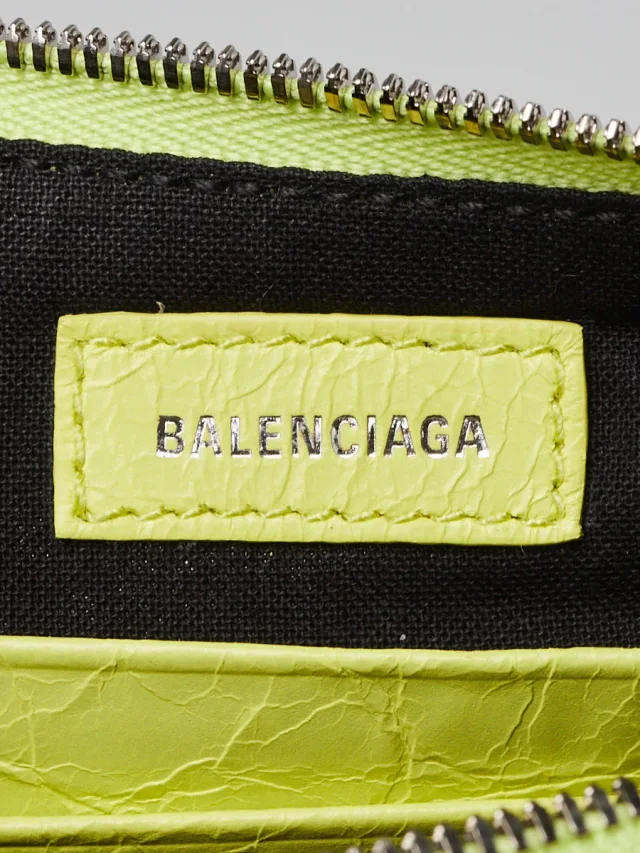Balenciaga Neon Yellow Lambskin Leather Le Cagole Mini Crossbody Bag in Yellow Lambskin from Yoogis, photo 9 of 12