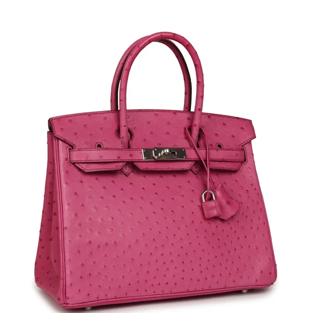 Hermès Vintage Birkin 30 Fuchsia Ostrich Palladium Hardware in Pink Ostrich from Madison Avenue Couture, photo 2 of 2