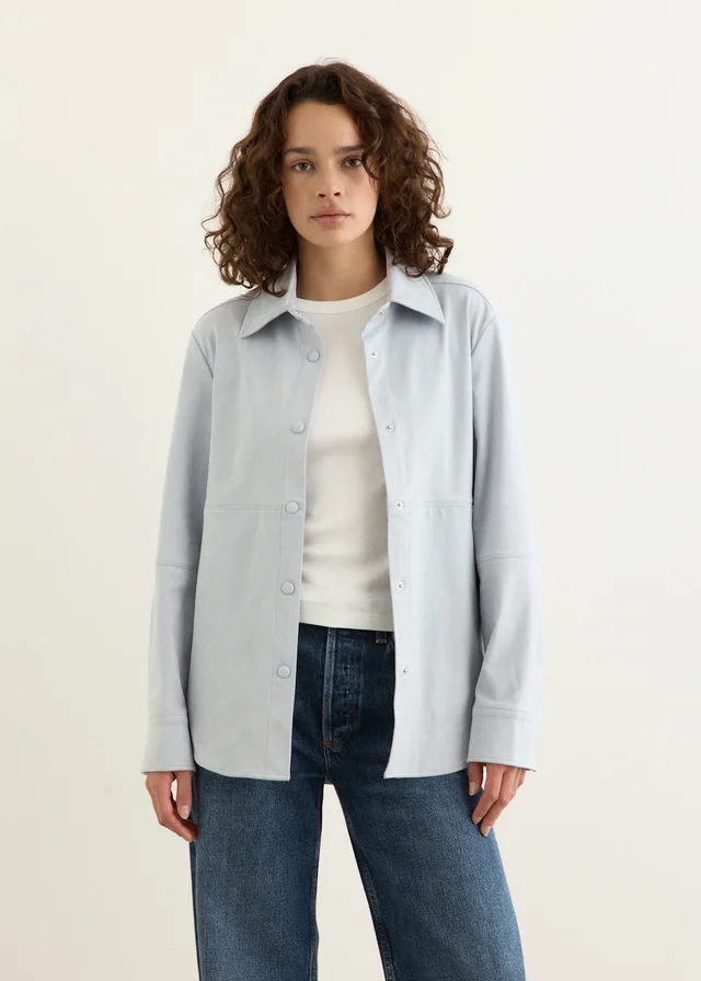 Incu Collection Amble Suede Overshirt in Blue from Incu, photo 1 of 1
