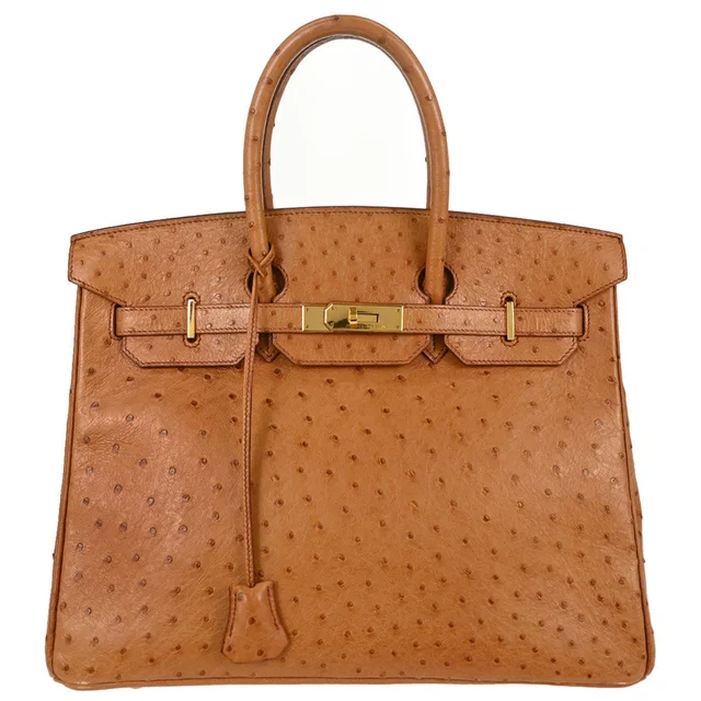 Hermès Chestnut Ostrich Birkin 35 Handbag in Ostrich from AMORE Vintage Tokyo