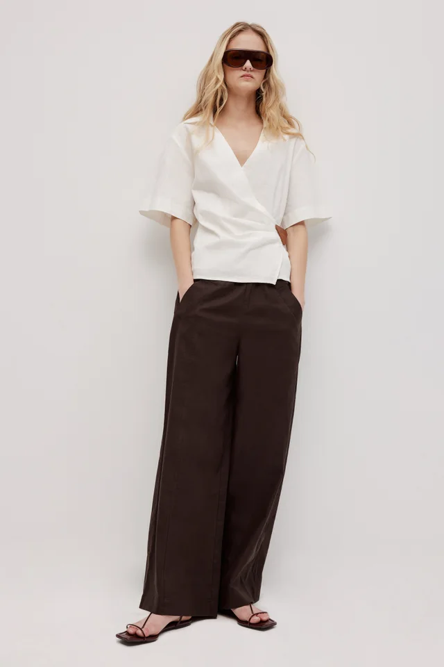 Aje Studio Sable Wrap Shirt in White from Aje, photo 1 of 1
