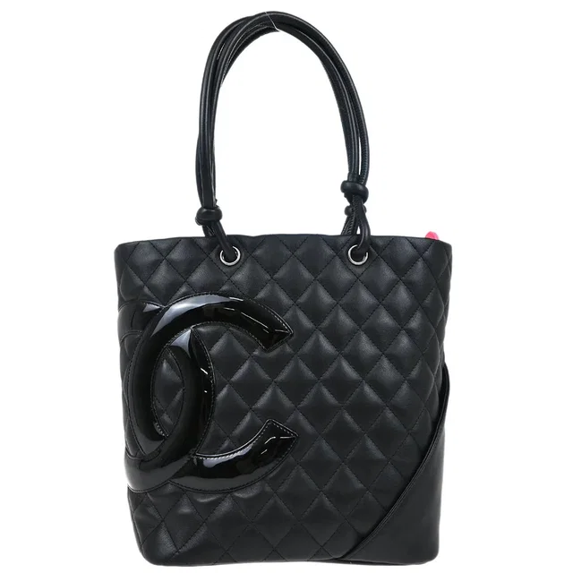 Chanel 2009-2010 Black Calfskin Cambon Ligne Tote Handbag in Black Calfskin from AMORE Vintage Tokyo
