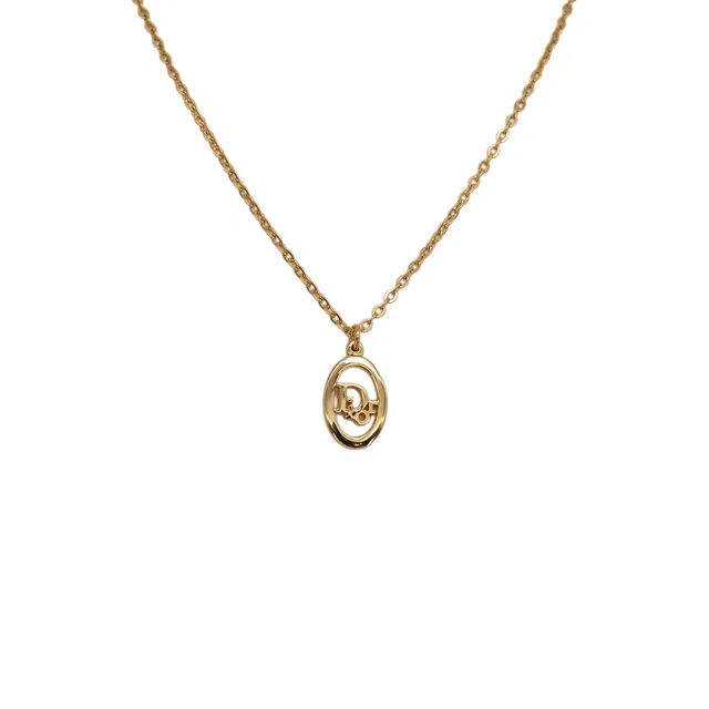 Dior Necklace Logo Oval Gold Accessory in Gold from Luxury Promise