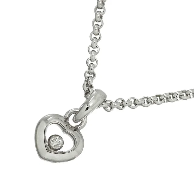 Chopard Happy Diamond Heart Necklace 18K White Gold 750 in White from Luxury Promise