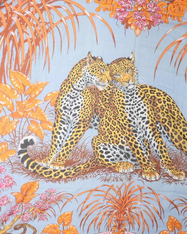 Hermès Carré 160 Lazy Leopardesses Cotton Scarf from A Retro Tale, photo 2 of 2