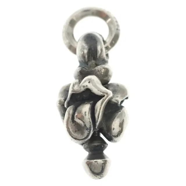 Chrome Hearts Lip Tongue Swivel Pendant Stones Necklace in Silver in gray|silver from Grailed