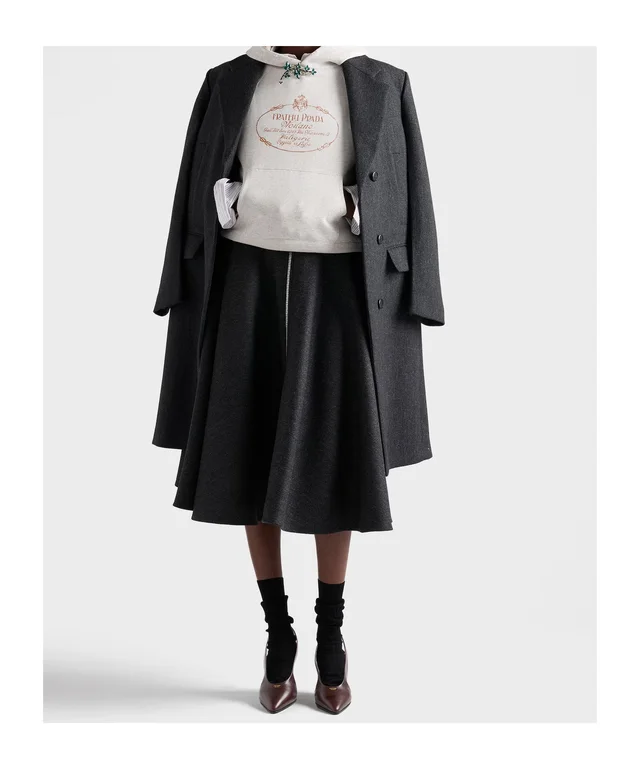 Prada double wool midi-skirt, photo 2 of 6 from SENSER