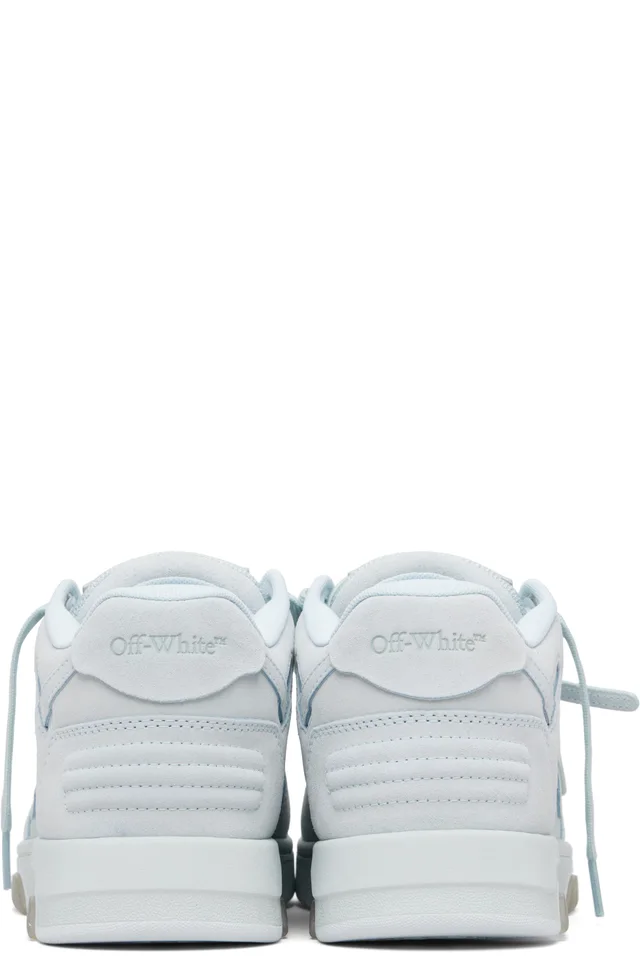 Off-White Blue 'Out Of Office' Calf & Suede Sneakers, photo 2 of 5 from SSENSE