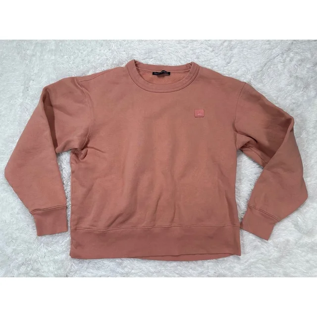 Acne Studios Fairview Face Crewneck Sweatshirt Pink Cotton Size L in pink from Poshmark