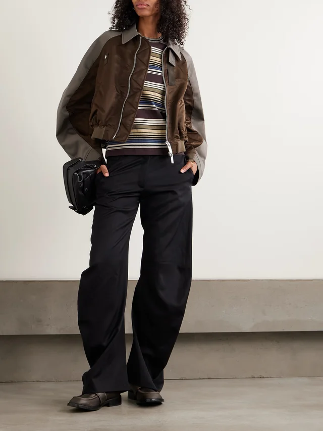SACAI Cotton-canvas and shell bomber jacket in Brown, photo 2 of 2 from NET-A-PORTER (Canada)