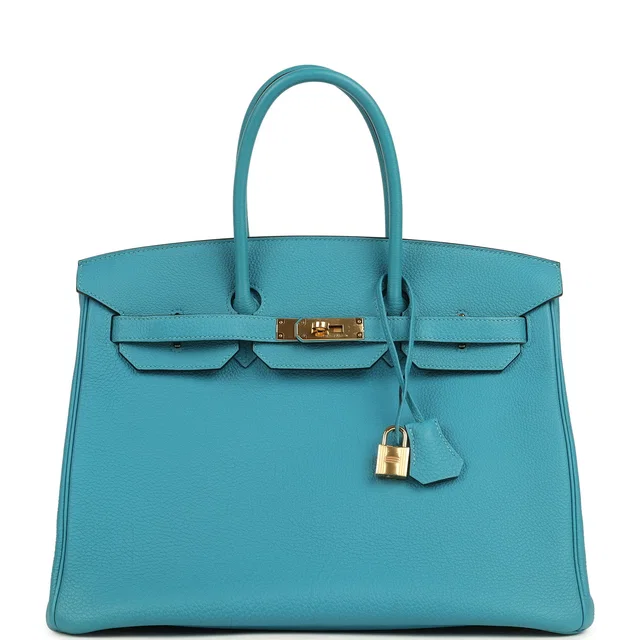 Hermès Birkin 35 Turquoise Togo Gold Hardware in Blue Togo leather from Madison Avenue Couture