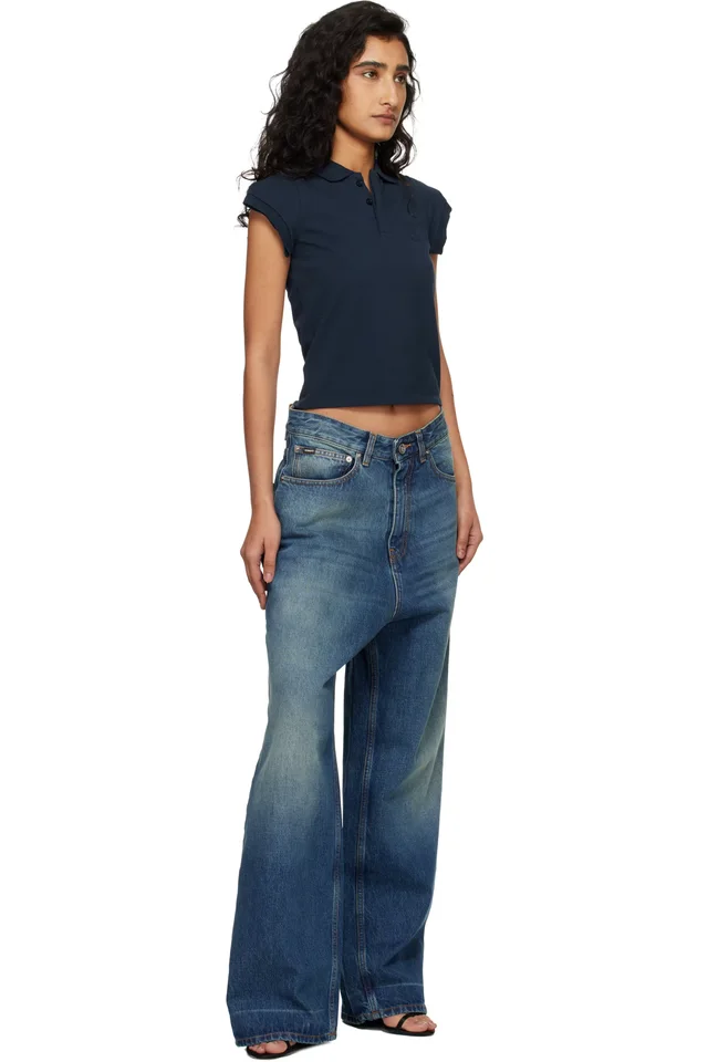 VETEMENTS Navy Washed Baggy Jeans, photo 4 of 4 from SSENSE
