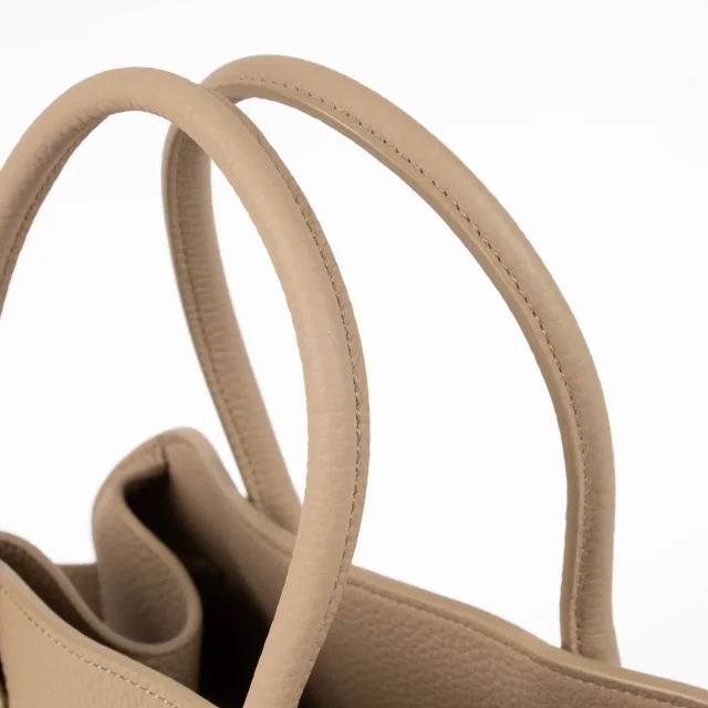 The Row Foncé Grained Calfskin Soft Margaux 12 Bag in Taupe Caviar leather from Labellov, photo 7 of 8