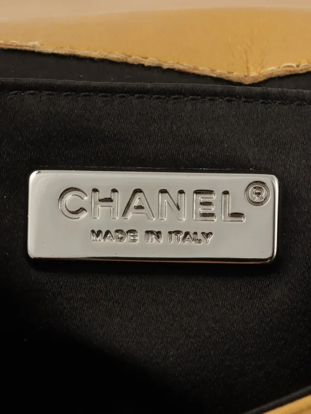 Chanel CC Mark Plate Chain Shoulder Bag, Gold, circa 2009 in Gold Leather from VINTAGE QOO TOKYO, photo 6 of 14