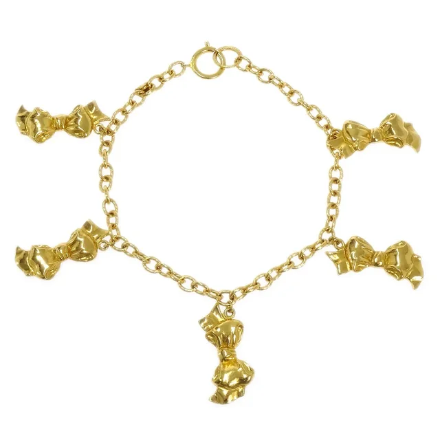 Chanel Bow Chain Necklace Gold in Gold from AMORE Vintage Tokyo