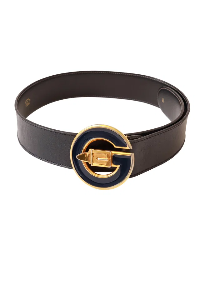 Gucci Leather Enamel Logo Belt in Leather from Recess LA