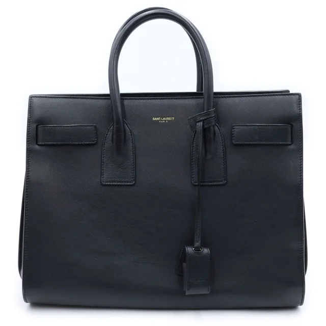 Saint Laurent Sac Dejour Nano 2-Way Shoulder Bag Black Leather Gold in Black Leather from The Reluxe