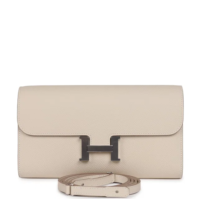 Hermès Constance Wallet To Go Craie Epsom Palladium Hardware in White Epsom leather from Madison Avenue Couture