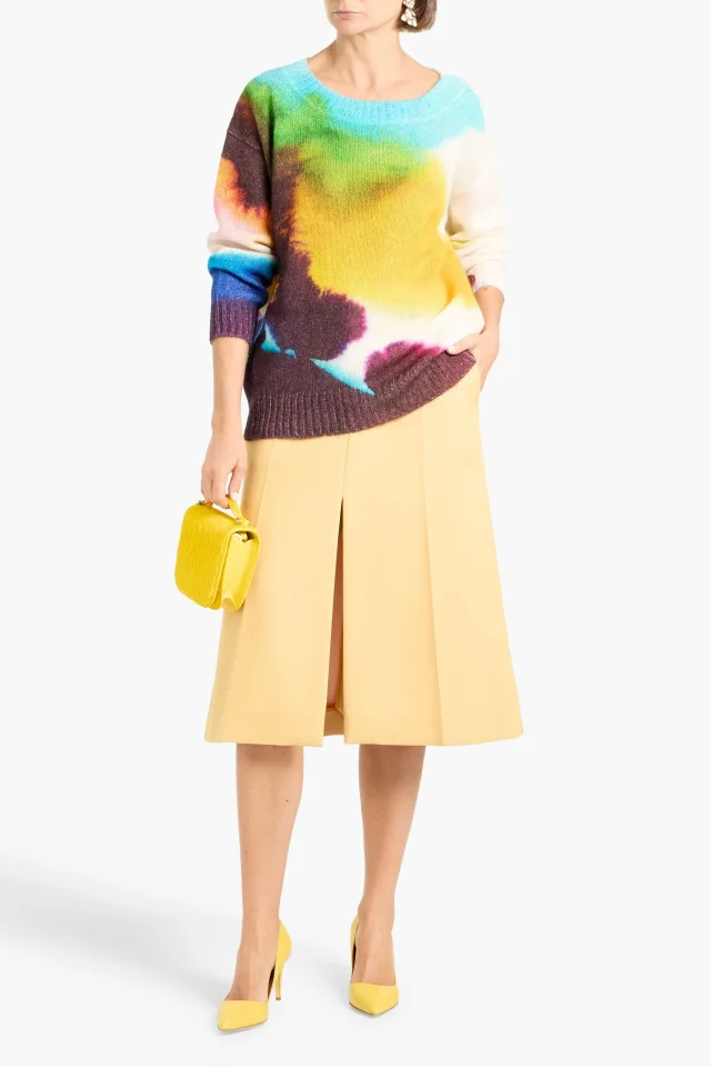 Oscar de la Renta Printed Mohair-Blend Sweater in Multicolor, photo 2 of 4 from THE OUTNET