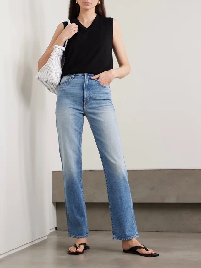 SLVRLAKE London high-rise straight-leg jeans in Blue, photo 2 of 2 from NET-A-PORTER (Canada)