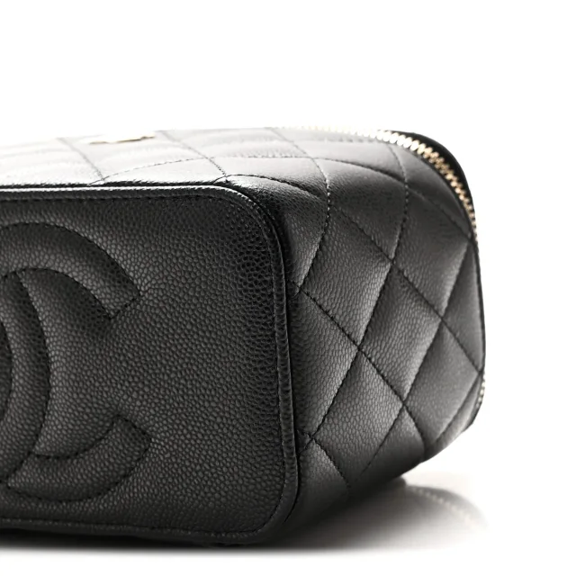 Chanel Caviar Quilted Small Vanity Case in Black Caviar leather from FASHIONPHILE, photo 11 of 12