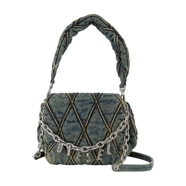 Diesel Shoulder Bag — Gray Cotton in Grey Denim from HEWI
