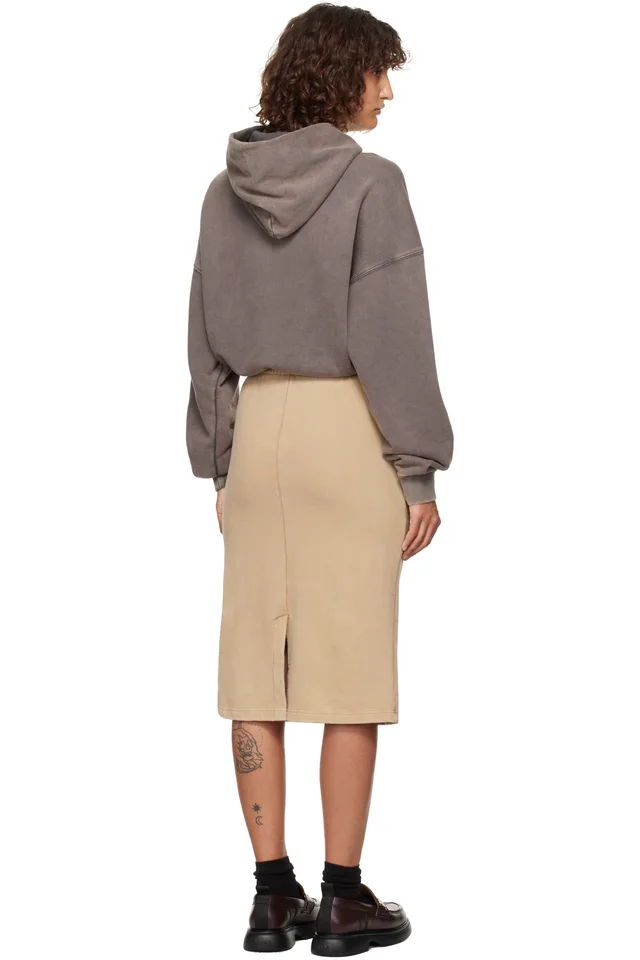 We11done Gray & Brown Layered Hoodie Midi Dress, photo 3 of 4 from SSENSE