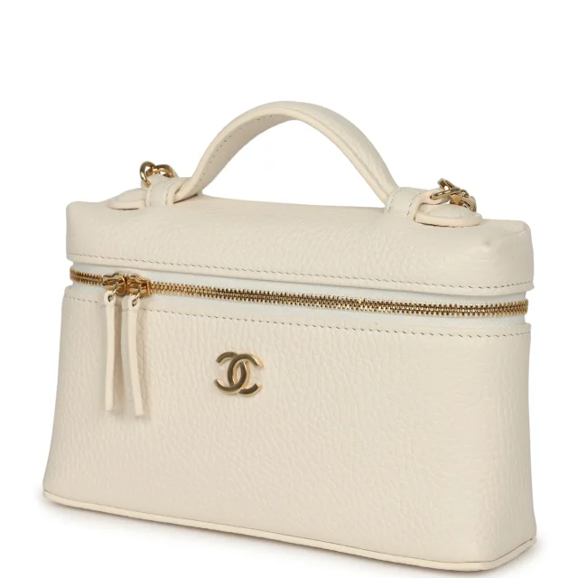 Chanel "Supple" Top Handle Long Vanity Case in White Grained Calfskin from Madison Avenue Couture, photo 5 of 10