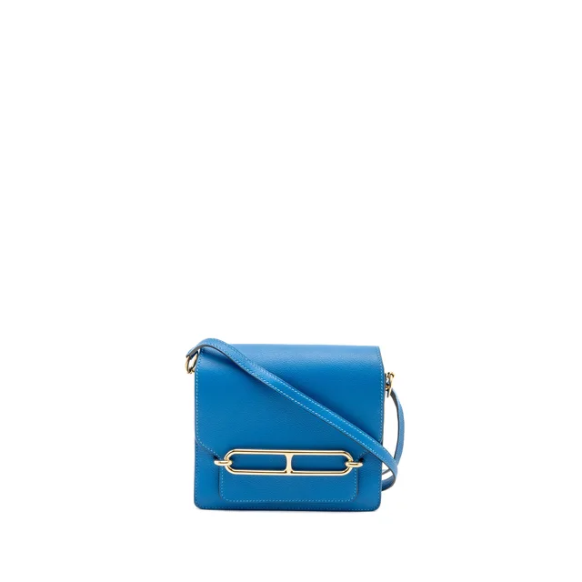 Hermès Mini Roulis Evercolor B3 Bleu Zanzibar GHW Stamp D in Blue Leather from EMIER