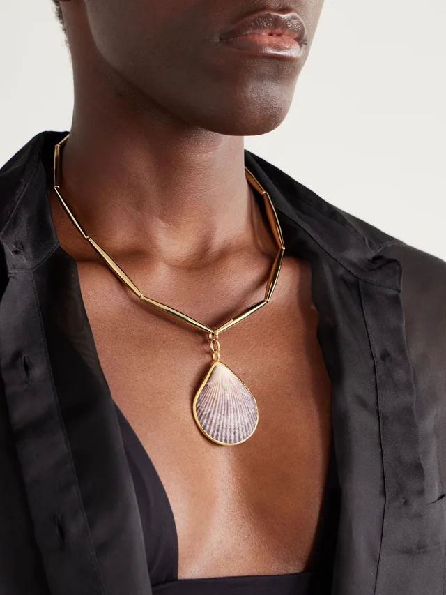 TOHUM Lumia Theia gold-plated and shell necklace in Metallic, photo 2 of 2 from NET-A-PORTER (Canada)